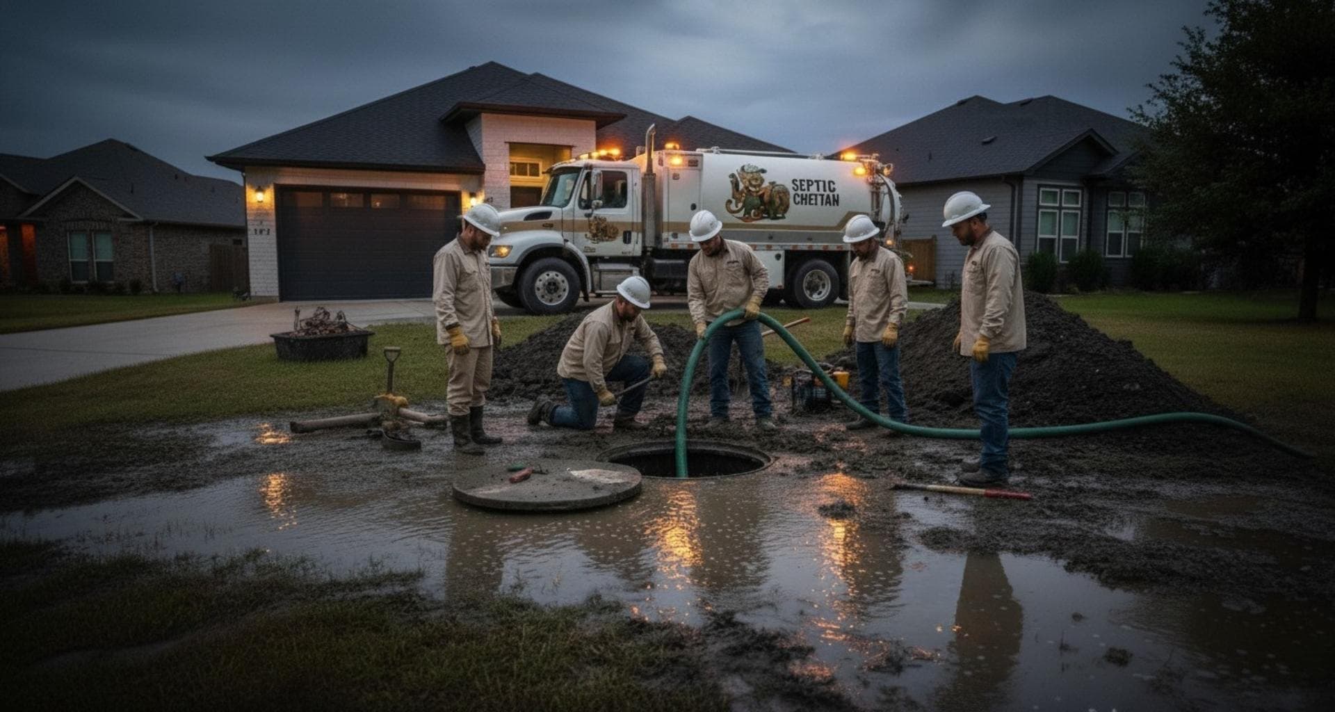 Professional septic service trucks