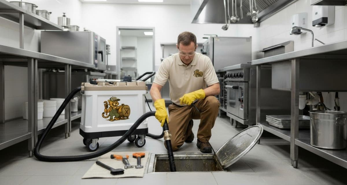 Commercial grease trap cleaning service